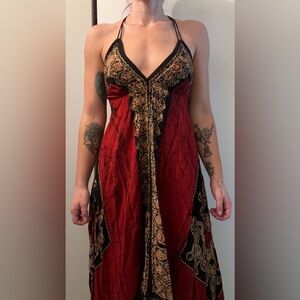 Advance Apparels Boho Embroidered Handkerchief Dress – Free Size